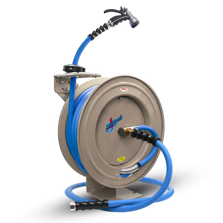 Amazon.com : RMX BluSeal Auto Retractable Water Hose Reel with Hot